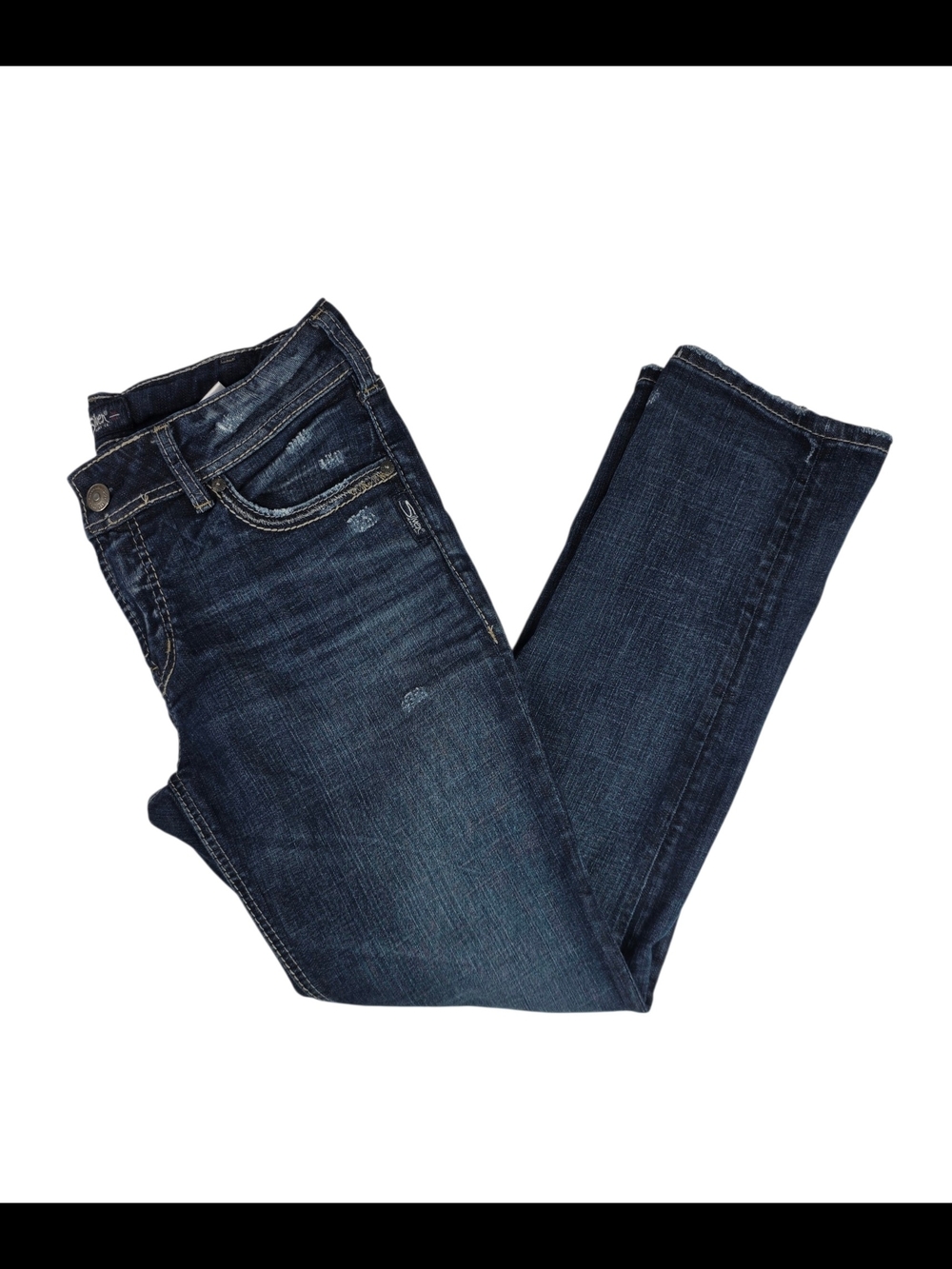 Silver Suki Ankle Slim Jeans with Contrast Stitching Sz32/27